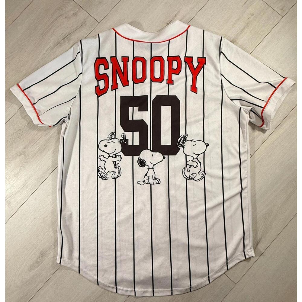 Peanuts Snoopy Women’s Baseball Vintage Style Short Sleeve Jersey Size Medium - Picture 2 of 9